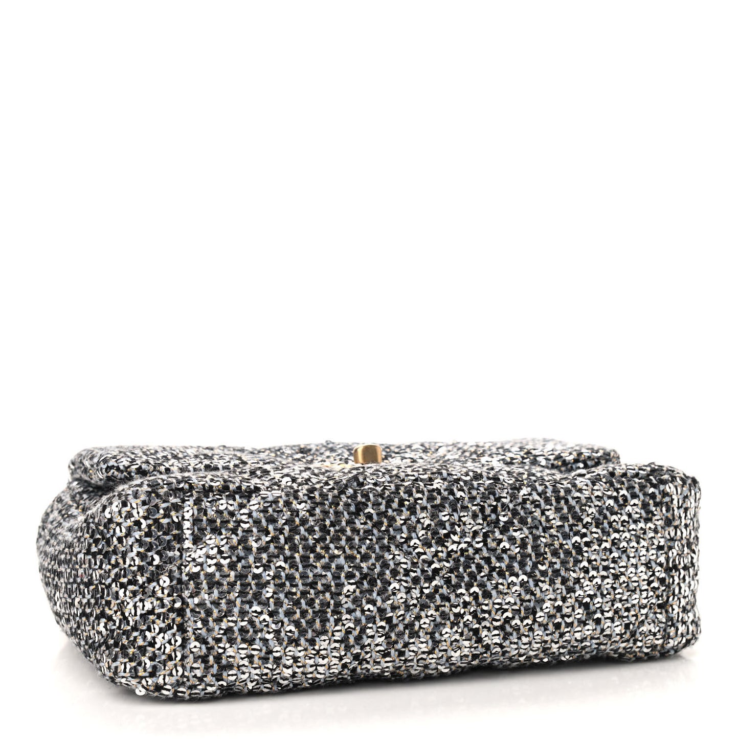 Sequin Quilted Medium Chanel 19 Flap Silver