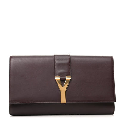 Saint Laurent Calfskin Classic Y Ligne Clutch Bordeaux 1 of 8