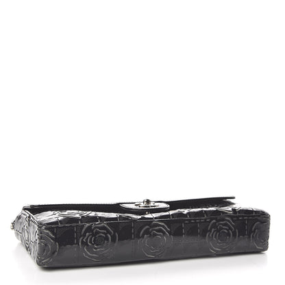 Chanel Patent Perforated Camellia East West Flap Black 4 of 11