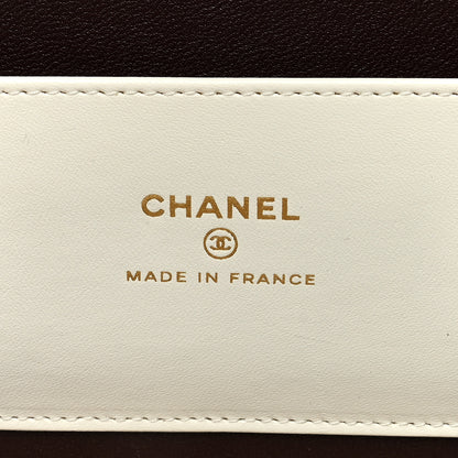 Chanel Lambskin Minaudiere Vanity With Handle White 7 of 11