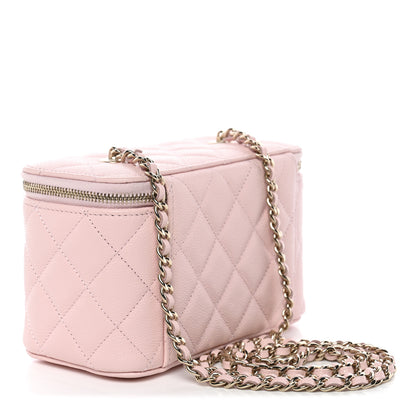 Chanel Caviar Quilted Small Vanity Case With Chain Light Pink 3 of 11