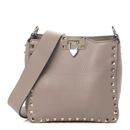 Valentino Garavani Pebbled Calfskin Mini Rockstud Flip-Lock Messenger Bag Poudre 1 of 4