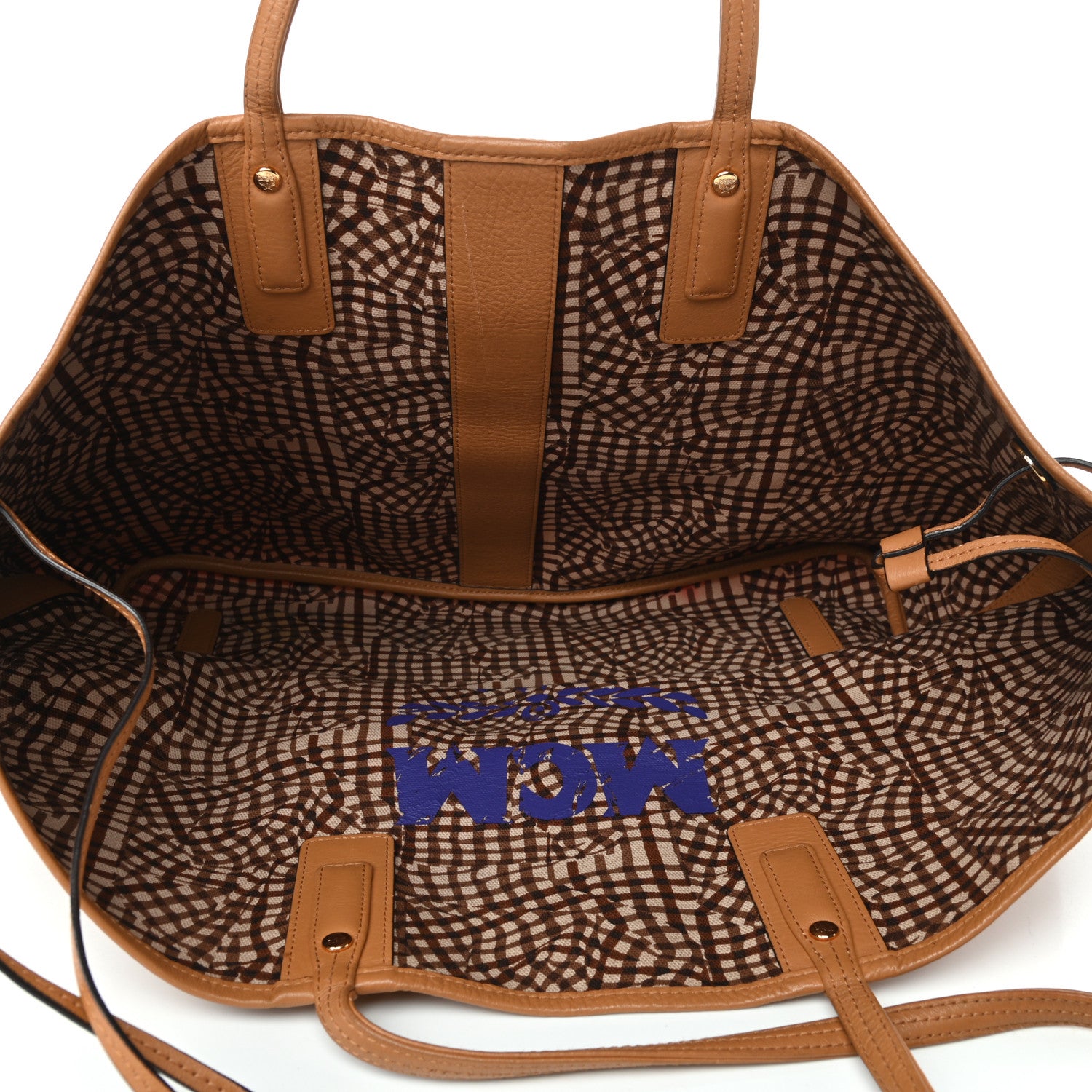 MCM Visetos Large Liz Reversible Shopper Tote Cognac 5 of 10