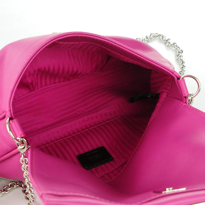 Fendi Vitello Flamingo Enamel Fendista Pouchette Crossbody Magenta 5 of 7