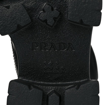 Prada Spazzolato Rois Re-Nylon Metal Triangle Logo Monolith Pouch Pocket 55mm Boots 39.5 Black 11 of 12