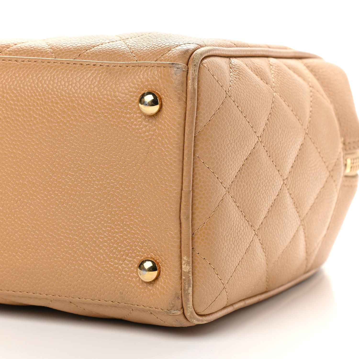 Chanel Caviar Quilted Large Bowler Bag Beige 9 of 12