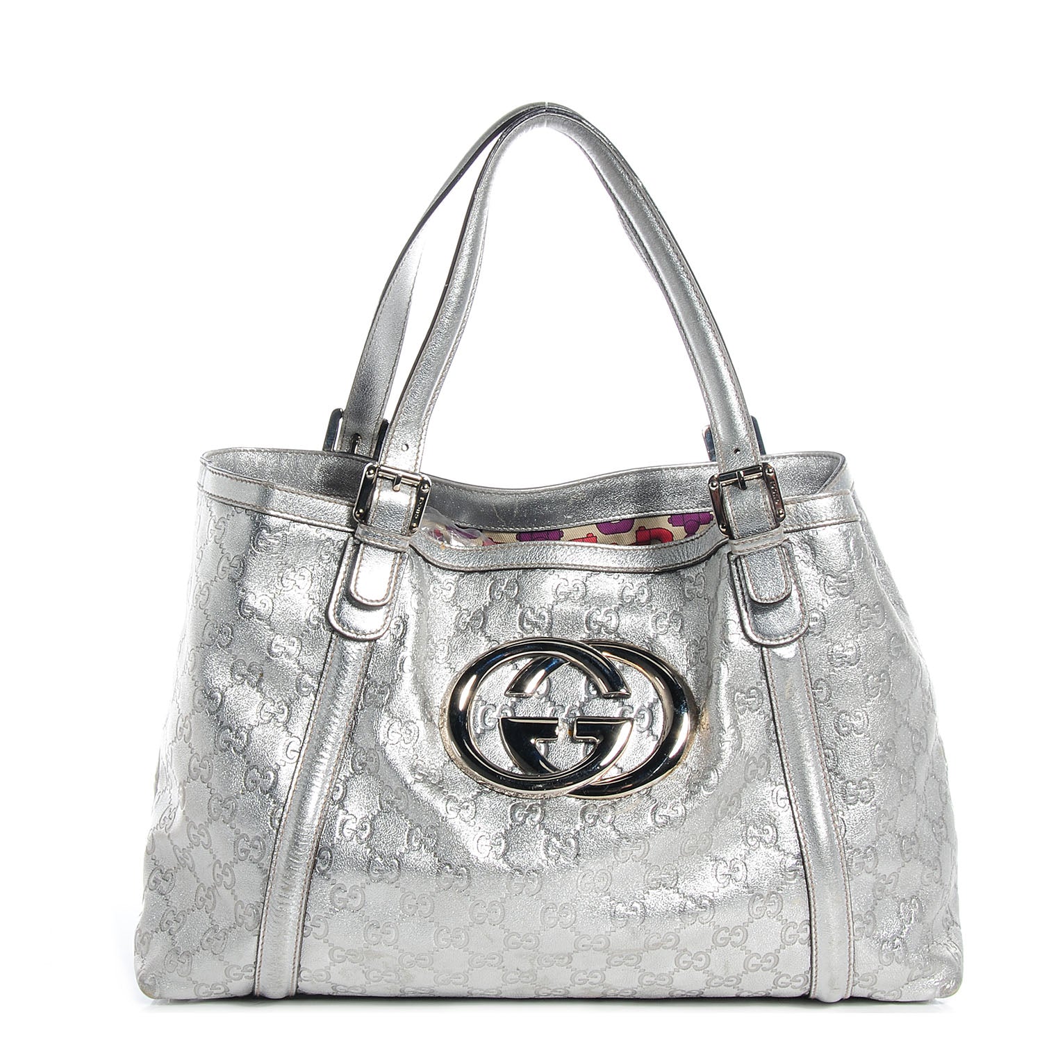 Gucci Guccissima Britt Medium Tote Silver 1 of 8