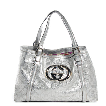 Gucci Guccissima Britt Medium Tote Silver 1 of 8