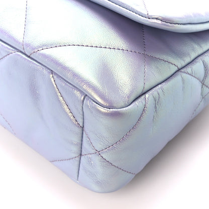 Chanel Iridescent Calfskin Quilted Medium Chanel 19 Flap Light Purple Blue 11 of 12