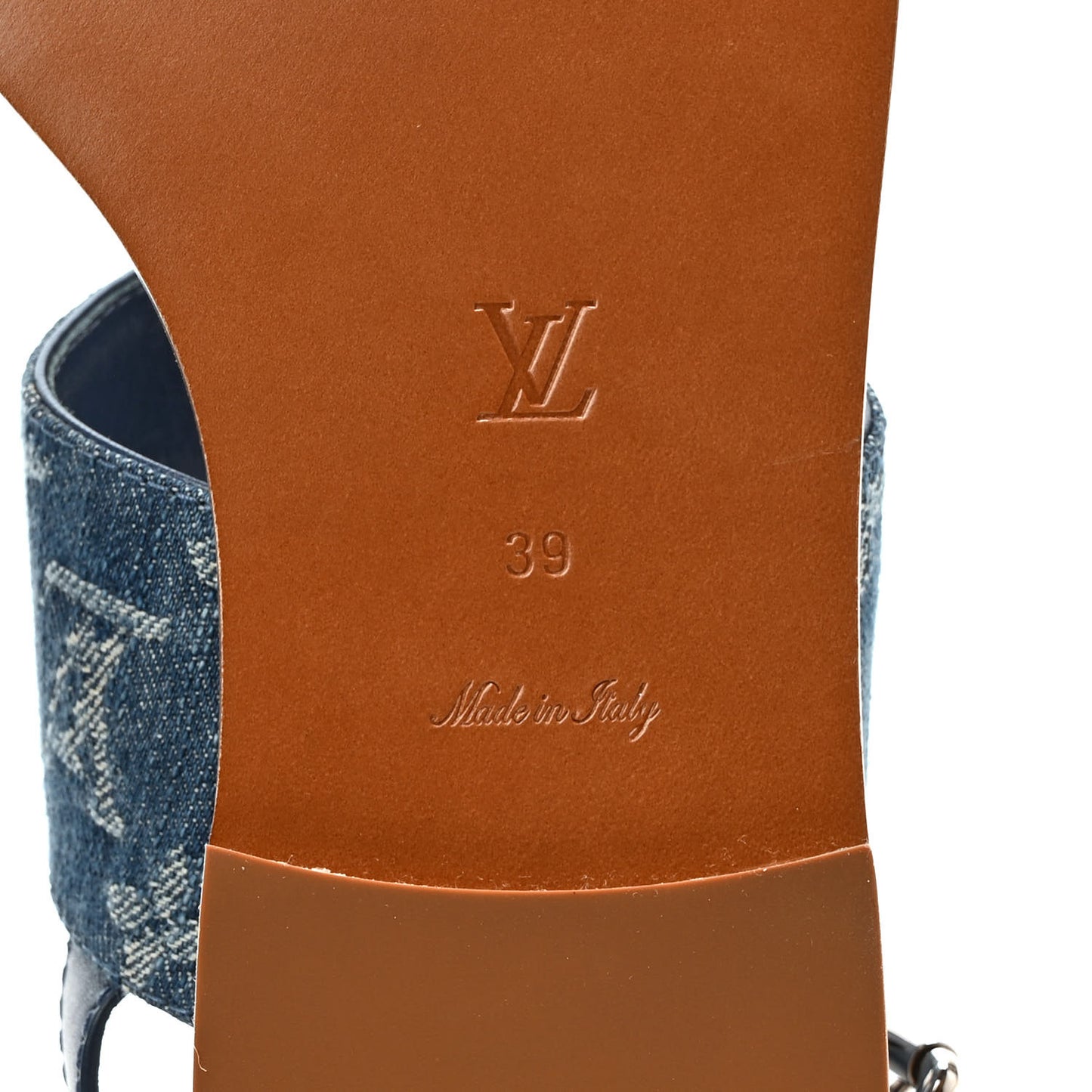 Monogram Denim Starboard Flat Thong Sandal 39 Blue