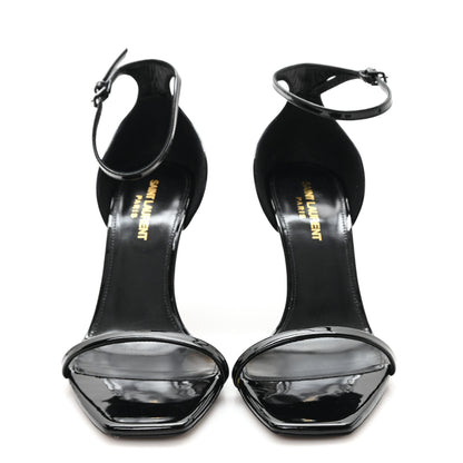 Saint Laurent Patent Calfskin Opyum 85 Sandals 38.5 Black 3 of 9