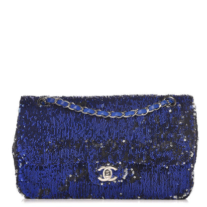 Chanel Sequin Medium Flap Dark Blue 1 of 8