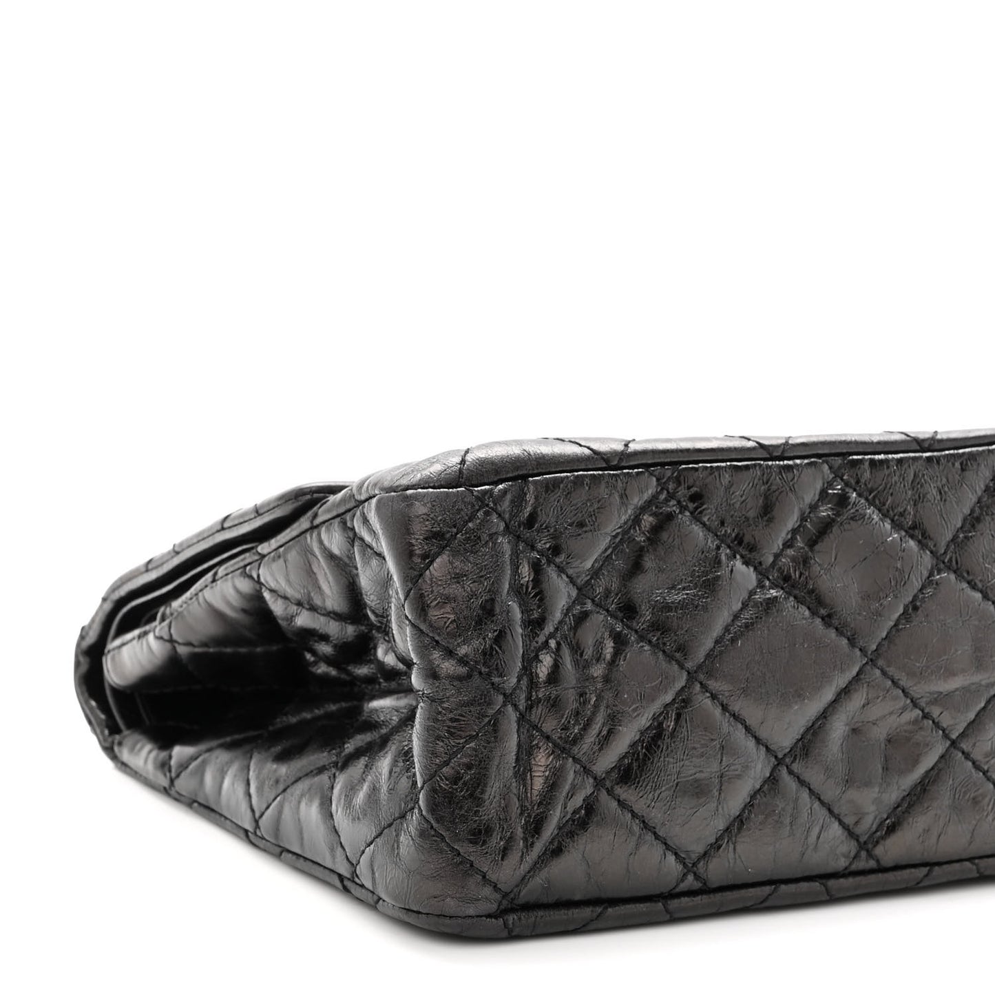 Aged Calfskin Quilted 2.55 Reissue 227 Flap Black