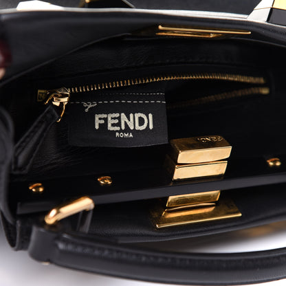 Fendi Nappa Studded Mini Peekaboo Iconic Satchel Black 8 of 11