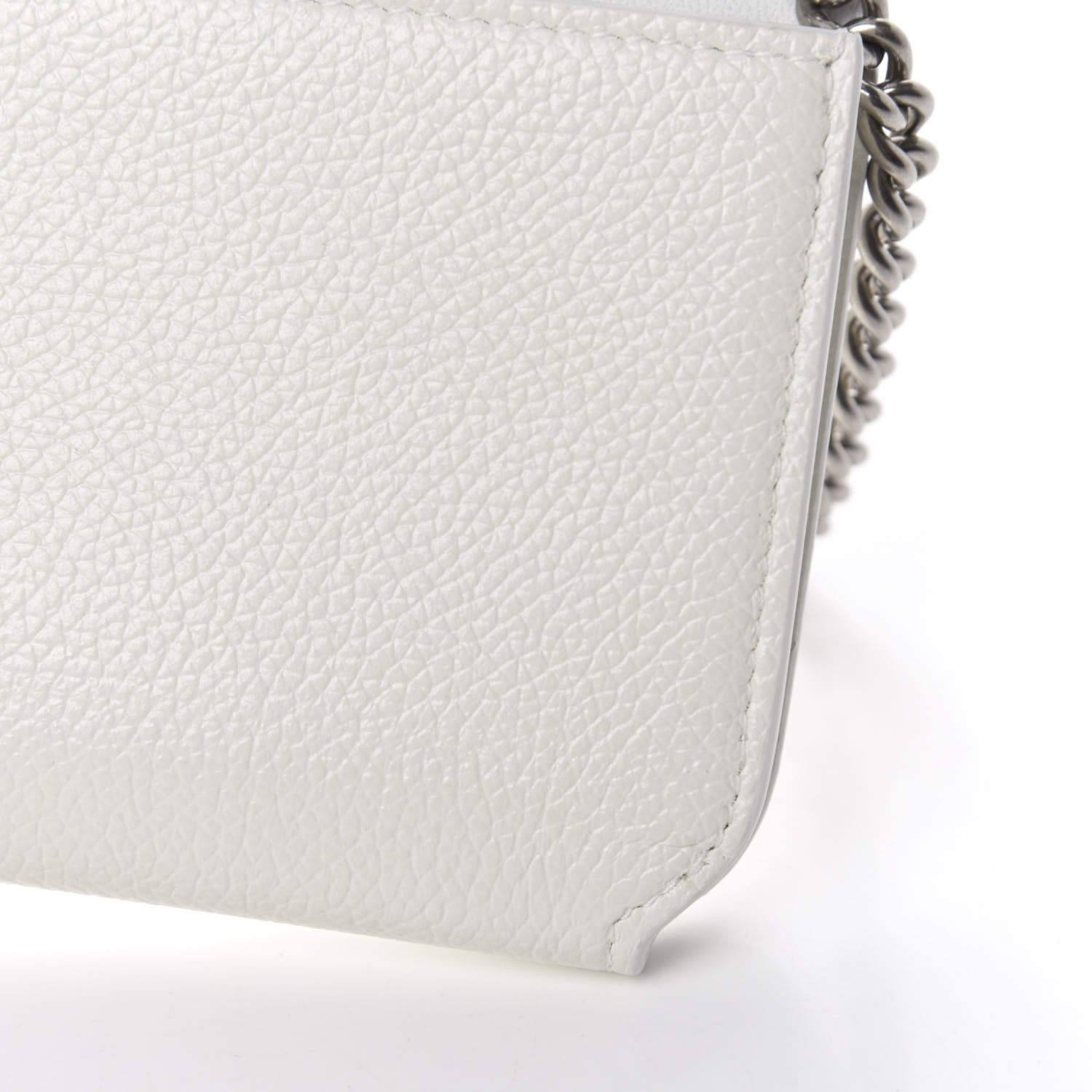Balenciaga Grained Calfskin Logo Cash Phone Holder Wallet On Chain White Fluo Pink 8 of 12