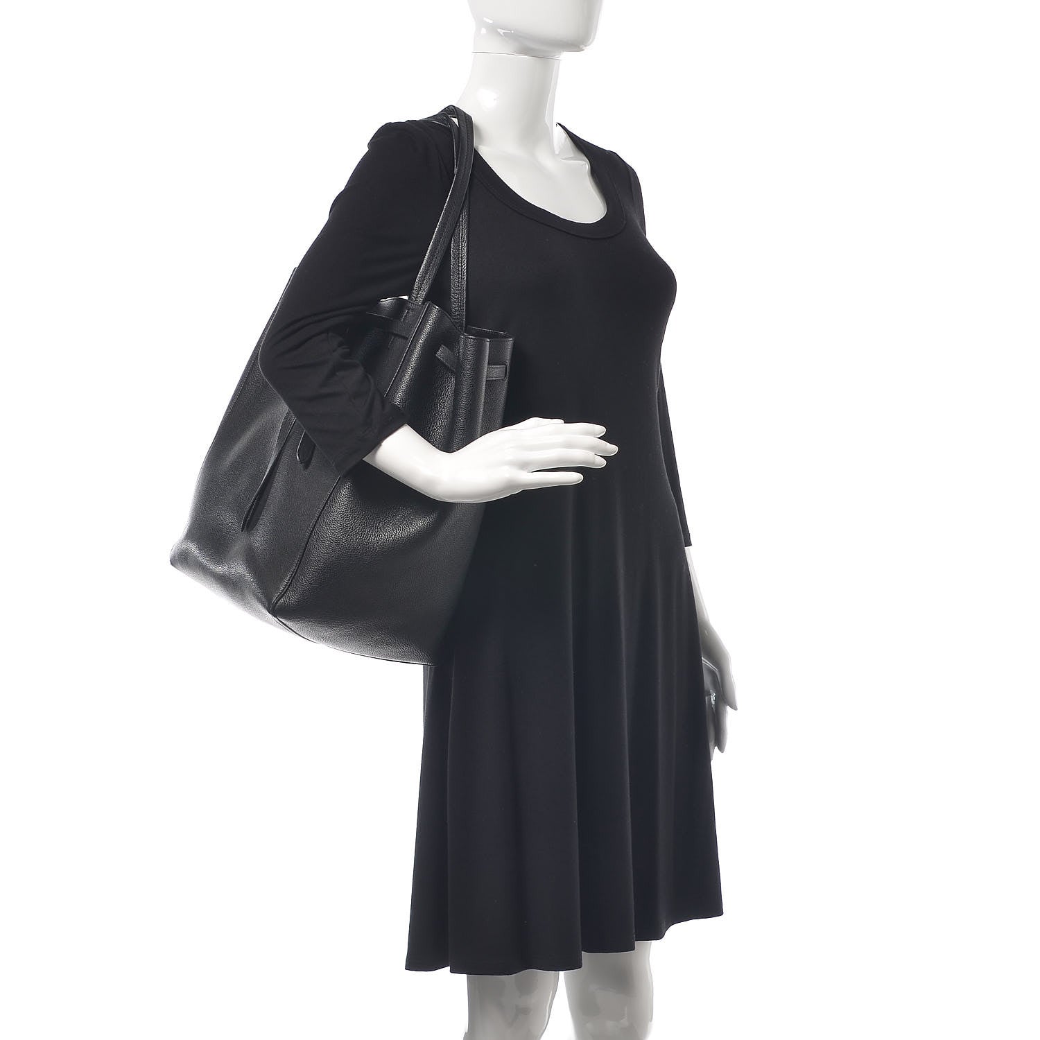 Celine Soft Grained Calfskin Medium Belt Cabas Phantom Black 2 of 6