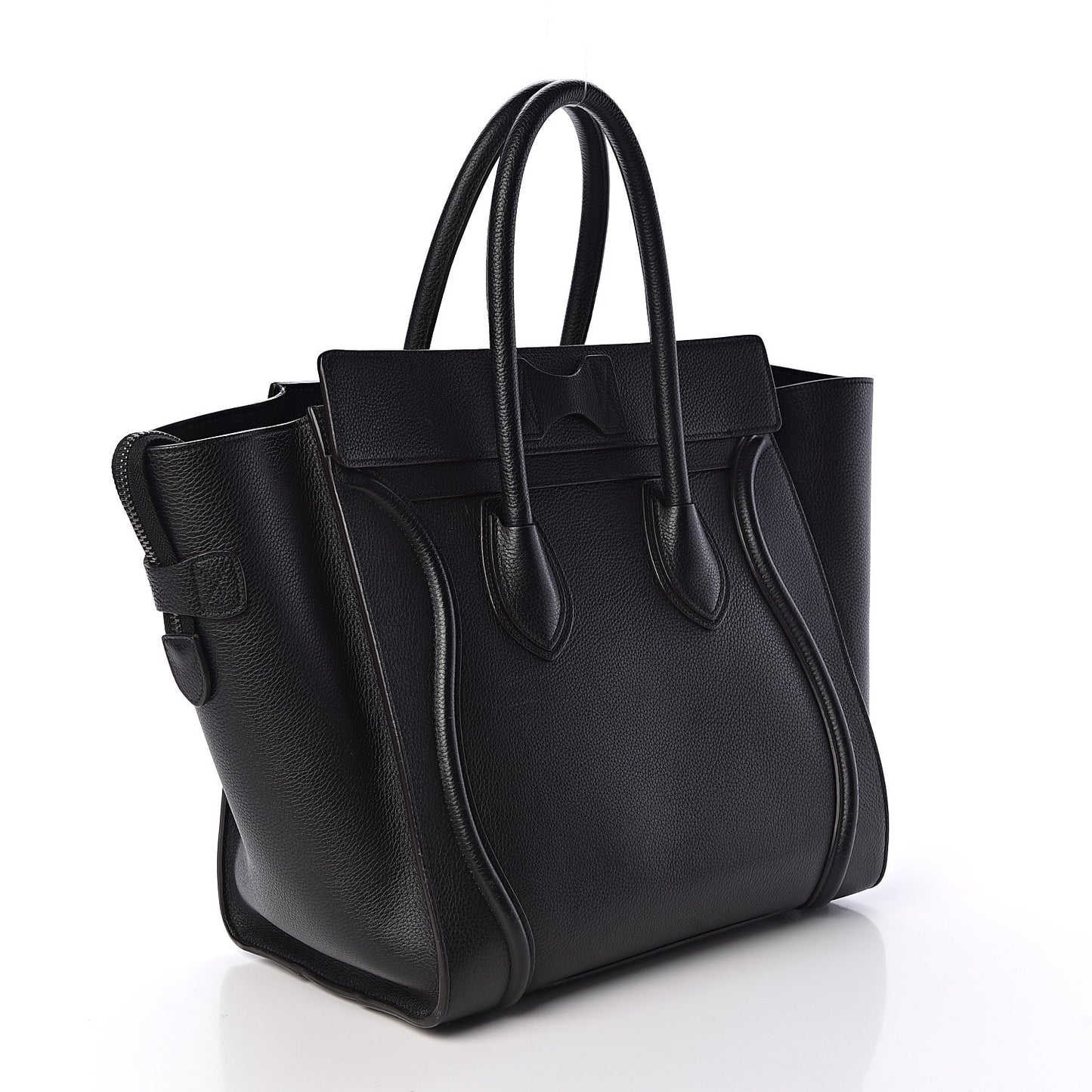 Drummed Calfskin Mini Luggage Black