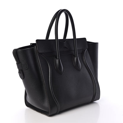 Celine Drummed Calfskin Mini Luggage Black 3 of 9