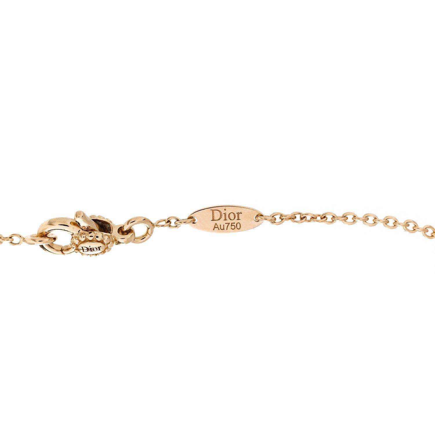 Christian Dior 18K Yellow Gold Diamond Mother of Pearl Rose Des Vents Hand Jewel Bracelet 5 of 6