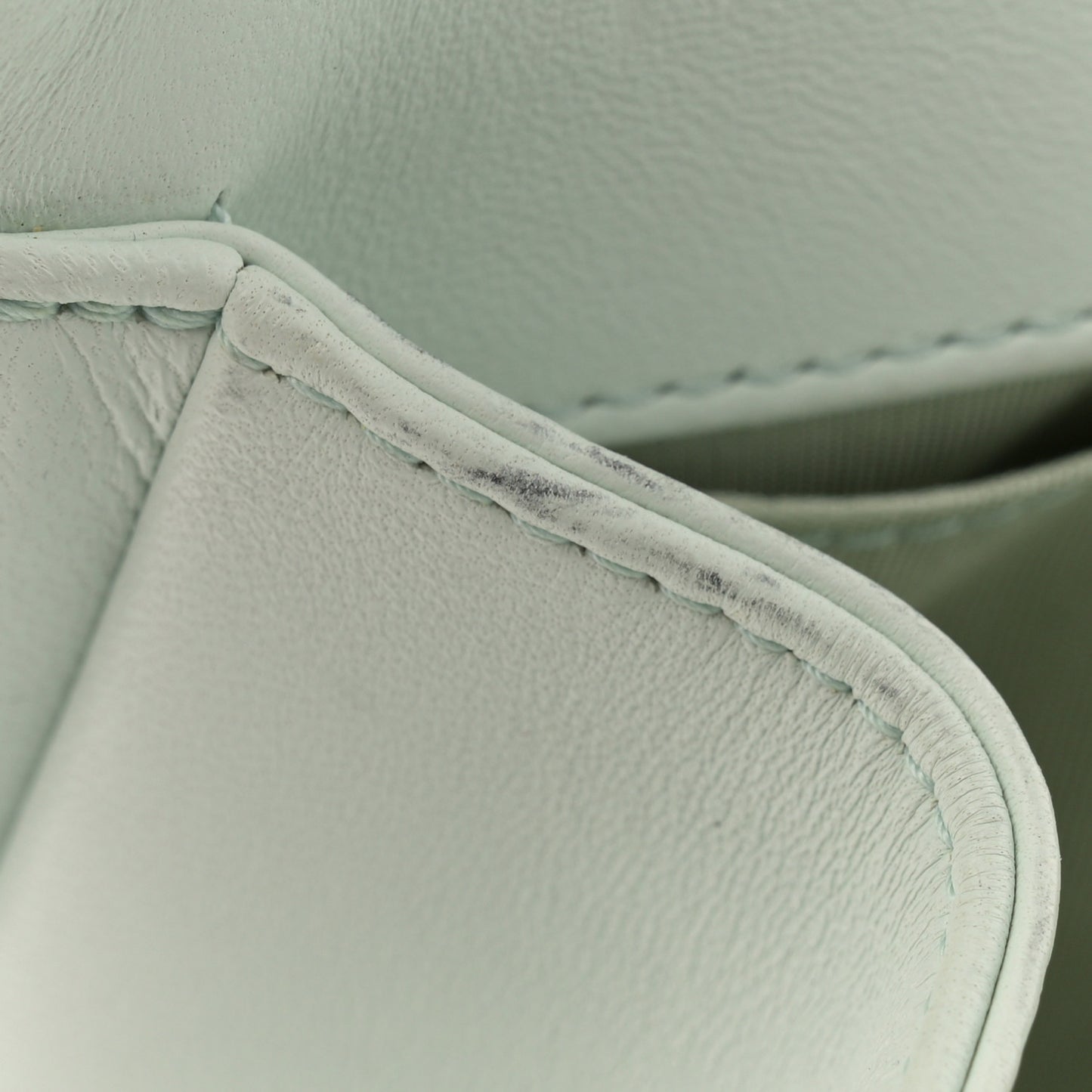Lambskin Quilted Medium Boy Flap Light Green