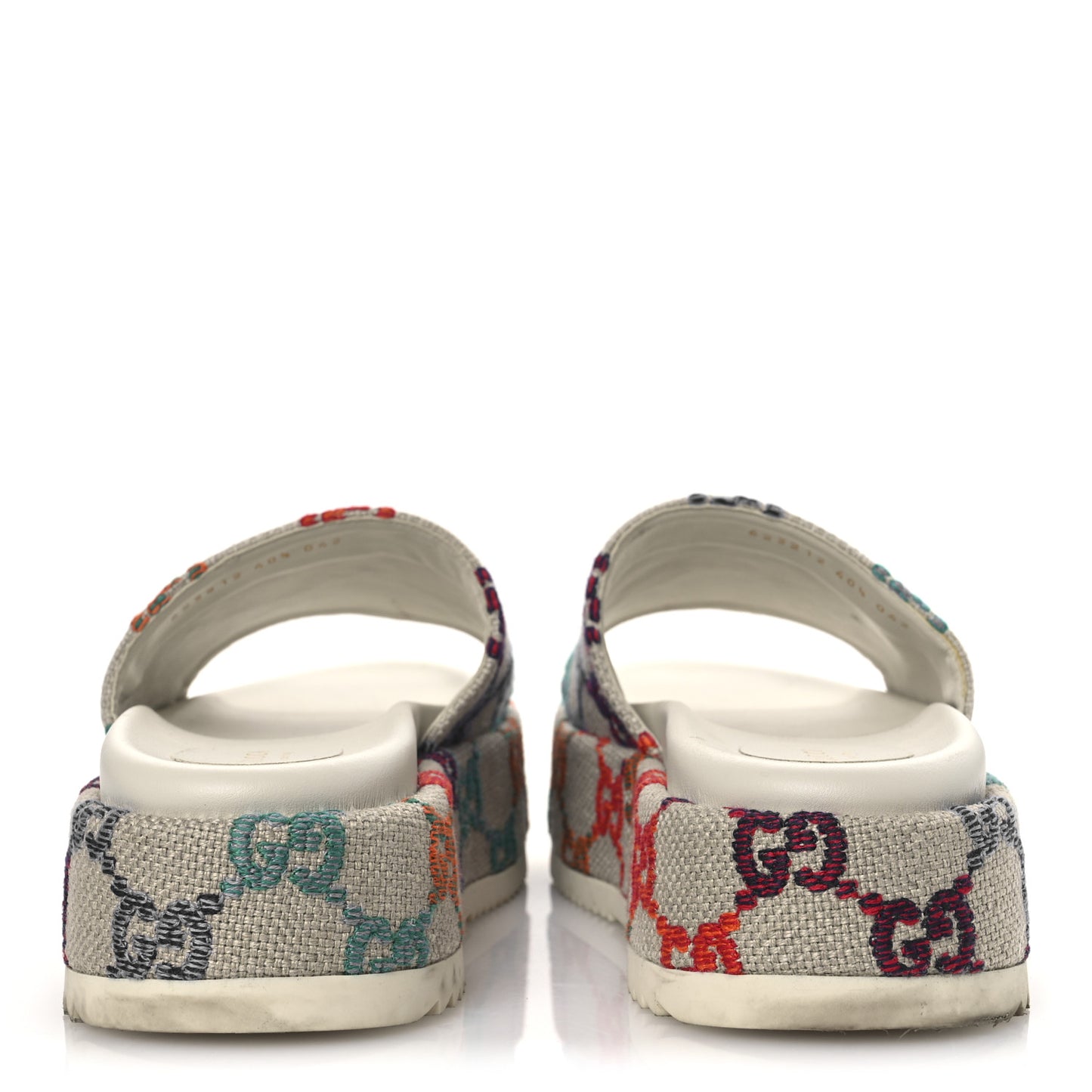 Linen Psychedelic Mini GG Monogram Angelina Platform 55mm Slide Sandals 40.5 Multicolor