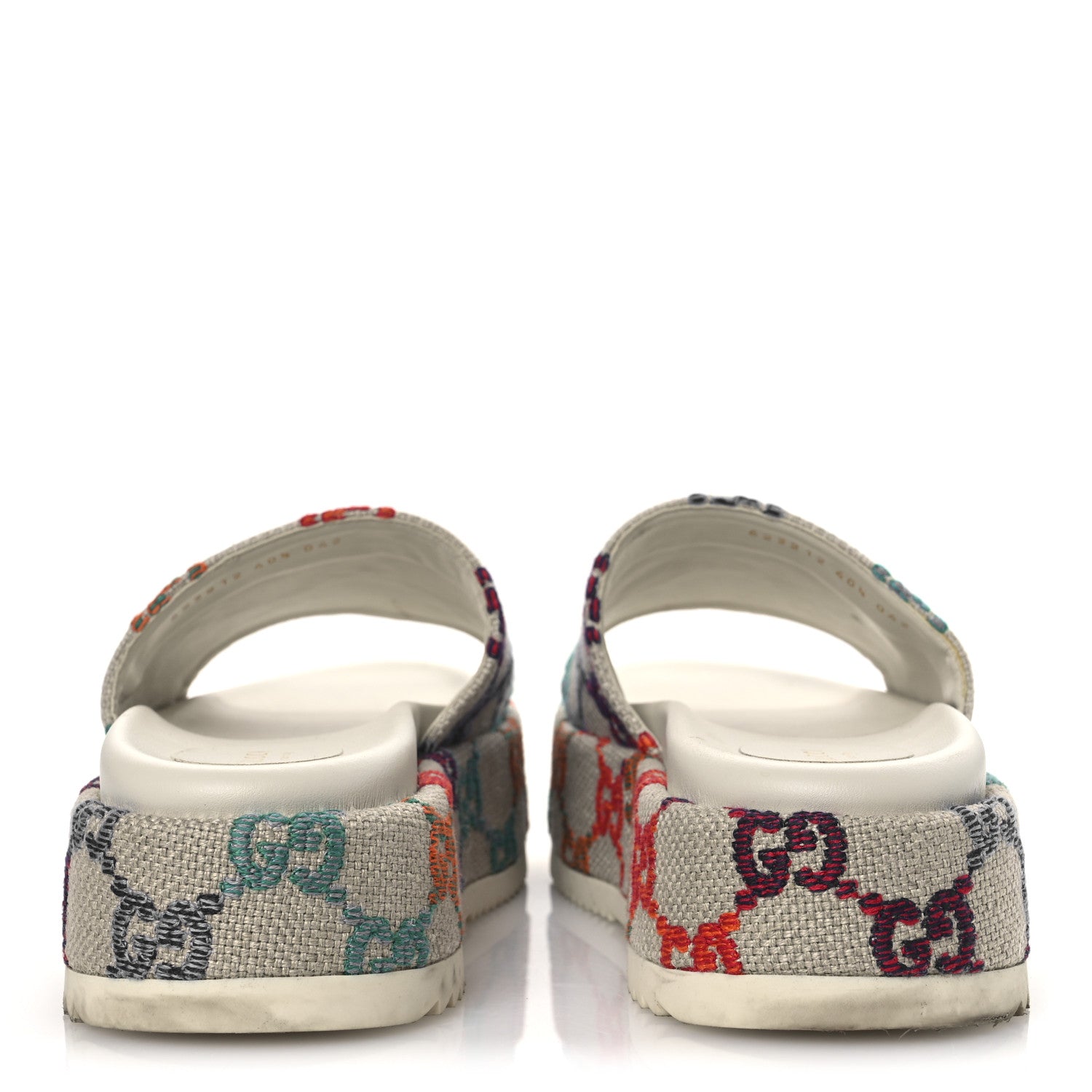 Gucci Linen Psychedelic Mini GG Monogram Angelina Platform 55mm Slide Sandals 40.5 Multicolor 6 of 12