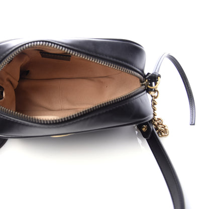 Gucci Calfskin Matelasse Mini GG Marmont Chain Shoulder Bag Black 5 of 12