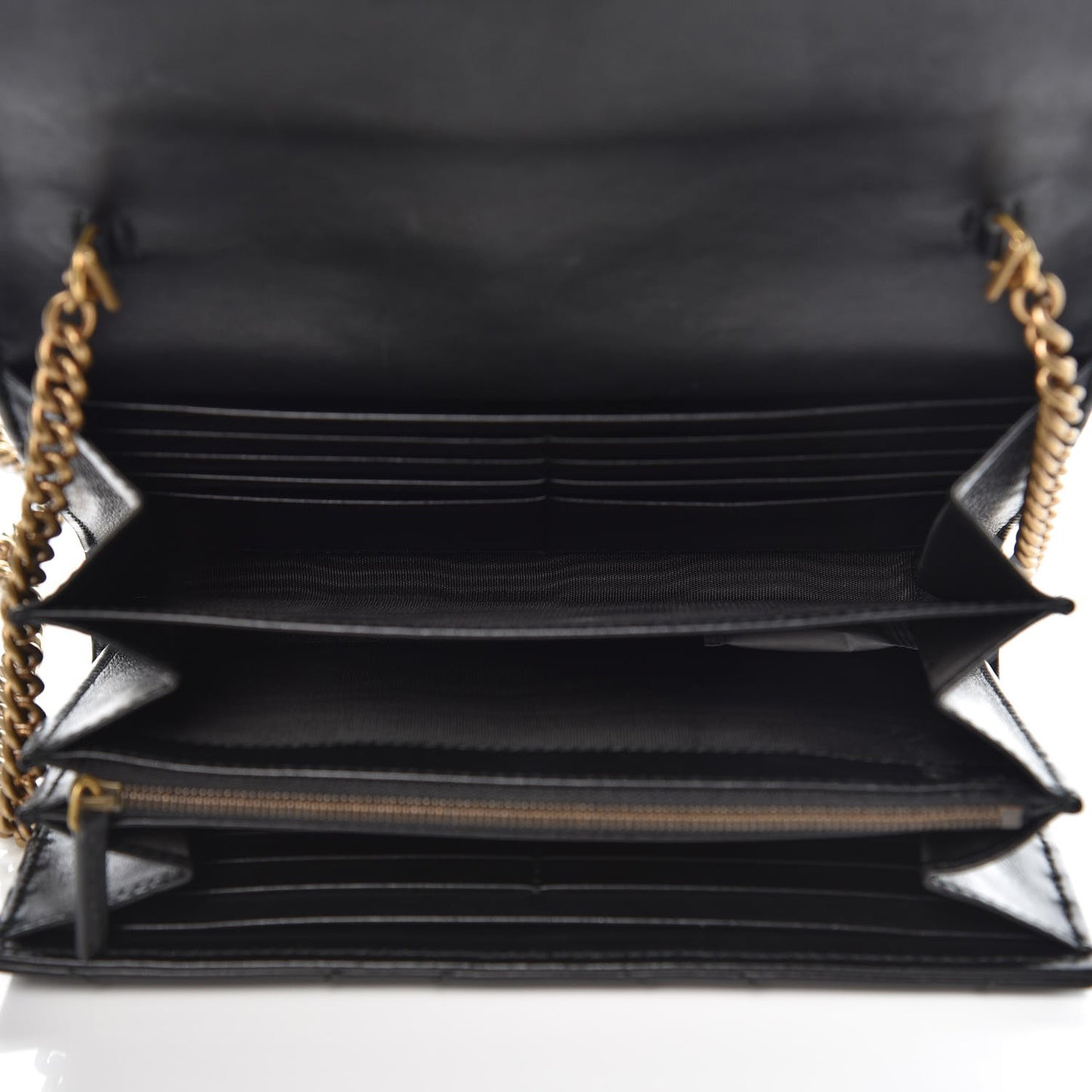 Calfskin Matelasse GG Marmont Chain Wallet Black