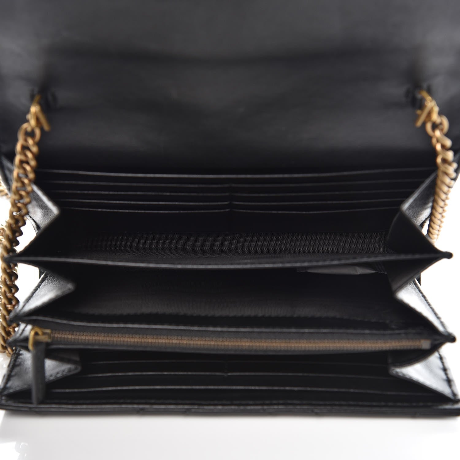 Gucci Calfskin Matelasse GG Marmont Chain Wallet Black 5 of 9