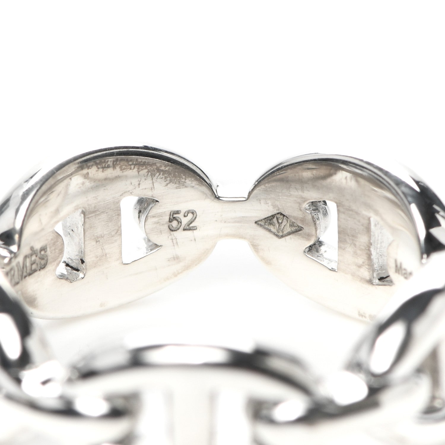 Hermes Sterling Silver PM Chaine d'Ancre Enchainee Band Ring 52 6 5 of 7