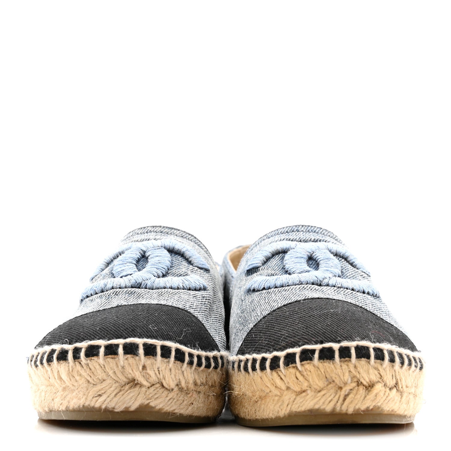 Chanel Denim CC Espadrilles 37 Blue Black 3 of 12