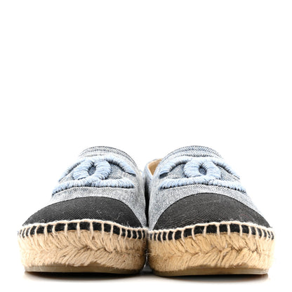 Chanel Denim CC Espadrilles 37 Blue Black 3 of 12
