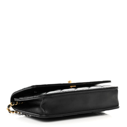 Chanel Lambskin Quilted Pearl Crush Wallet On Chain WOC Black 4 of 13