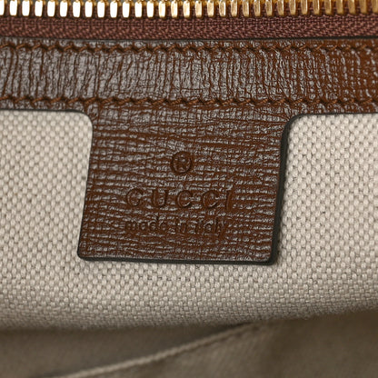 Gucci GG Supreme Monogram Azalea Calfskin Horsebit 1955 Duffle Bag Beige Ebony Brown Sugar 6 of 10