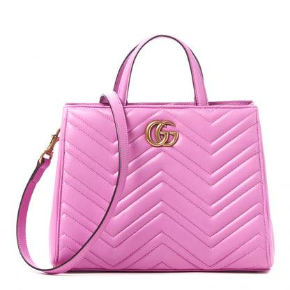 Gucci Calfskin Matelasse Small GG Marmont Tote Candy Mousse 1 of 8