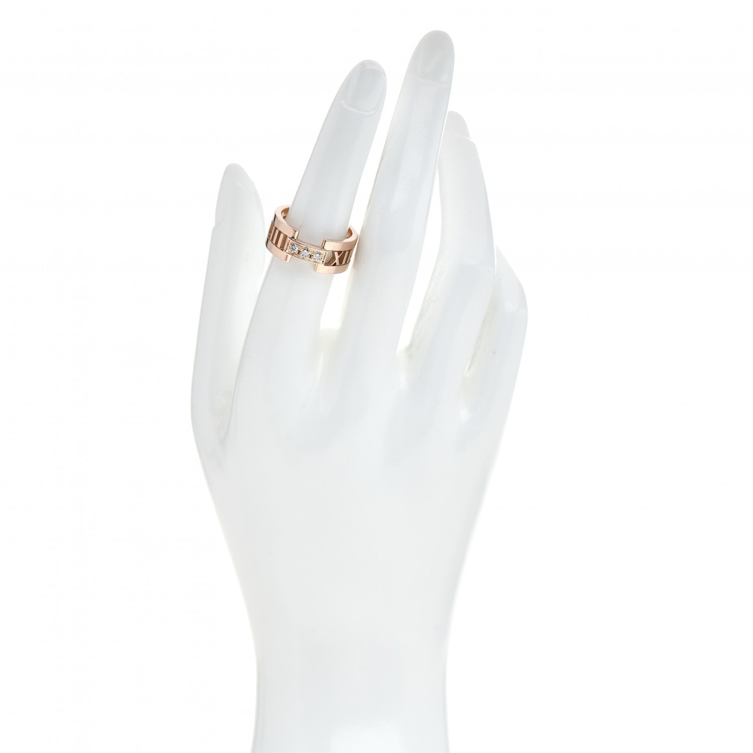 Tiffany 18K Rose Gold Diamond Open Atlas Ring 54 7 2 of 4