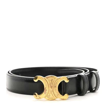 Celine Box Calfskin Medium 25mm Triomphe Belt 85 34 Black 1 of 6