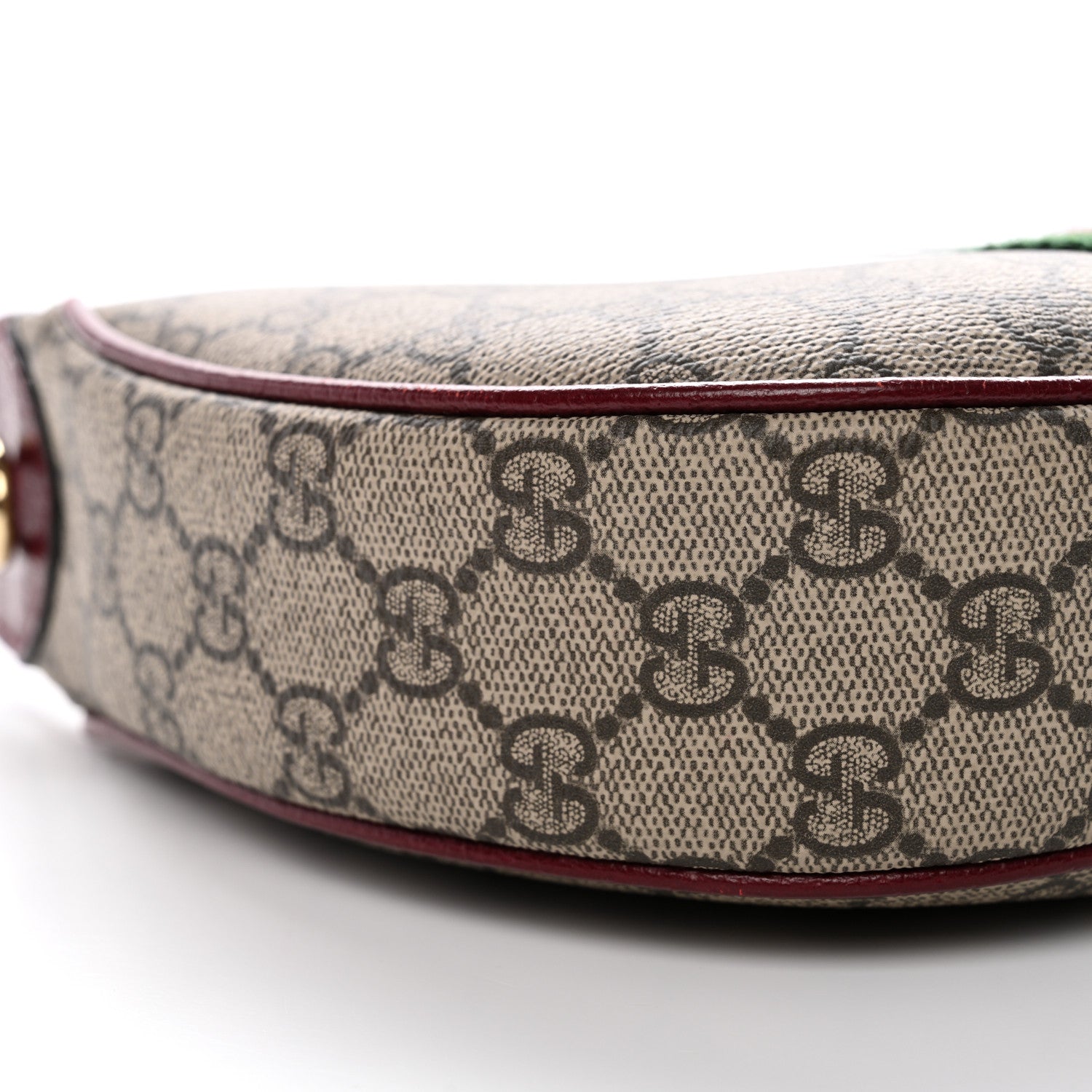 Gucci GG Supreme Monogram Textured Dollar Calfskin Small Ophidia Shoulder Bag Beige Bordeaux 9 of 11