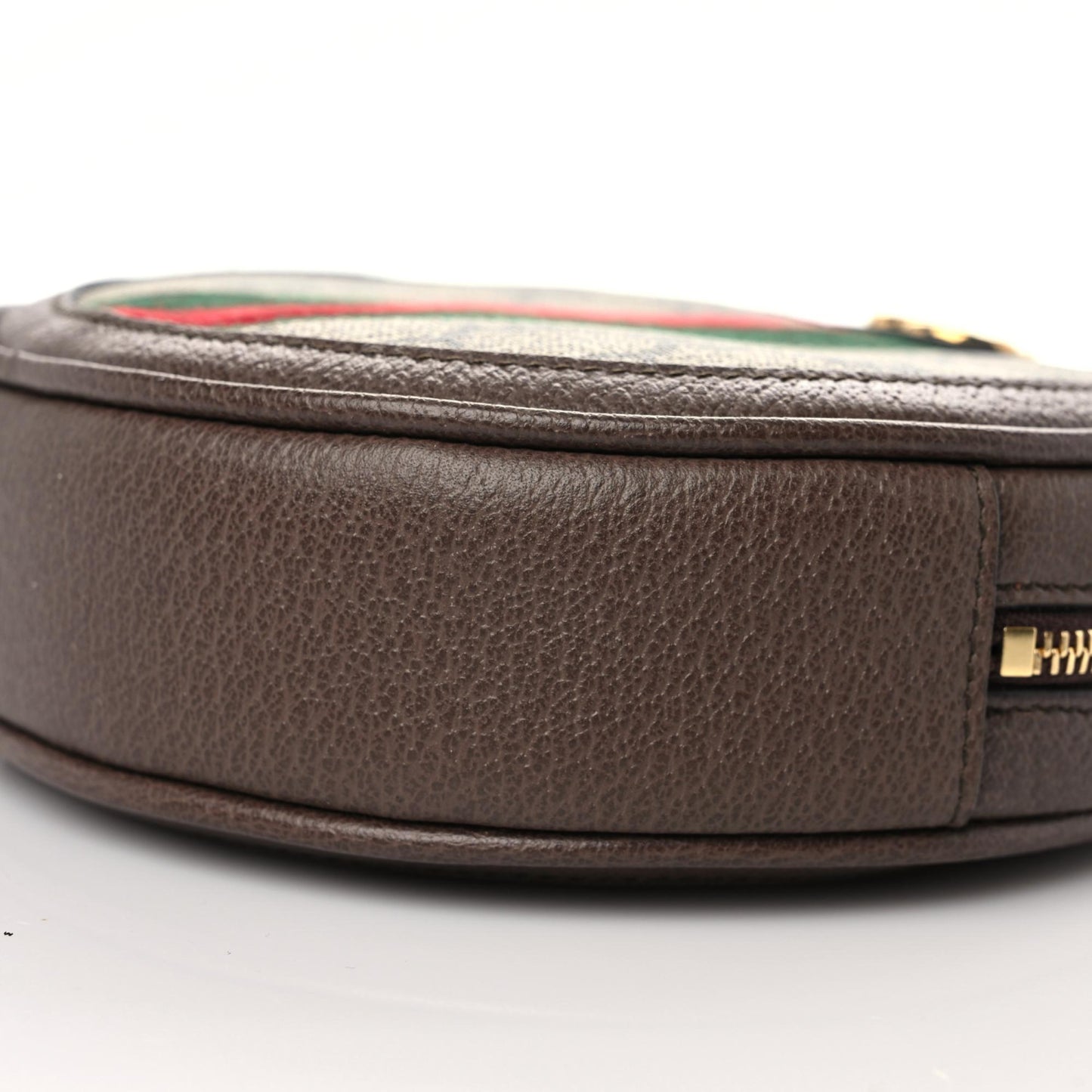 GG Supreme Monogram Web Ophidia Circle Wristlet Beige New Acero