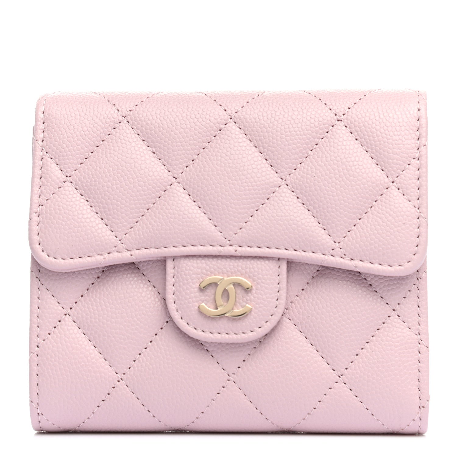 Chanel Caviar Quilted Compact Flap Wallet Light Pink 1 of 8
