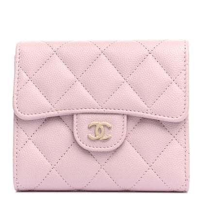 Chanel Caviar Quilted Compact Flap Wallet Light Pink 1 of 8