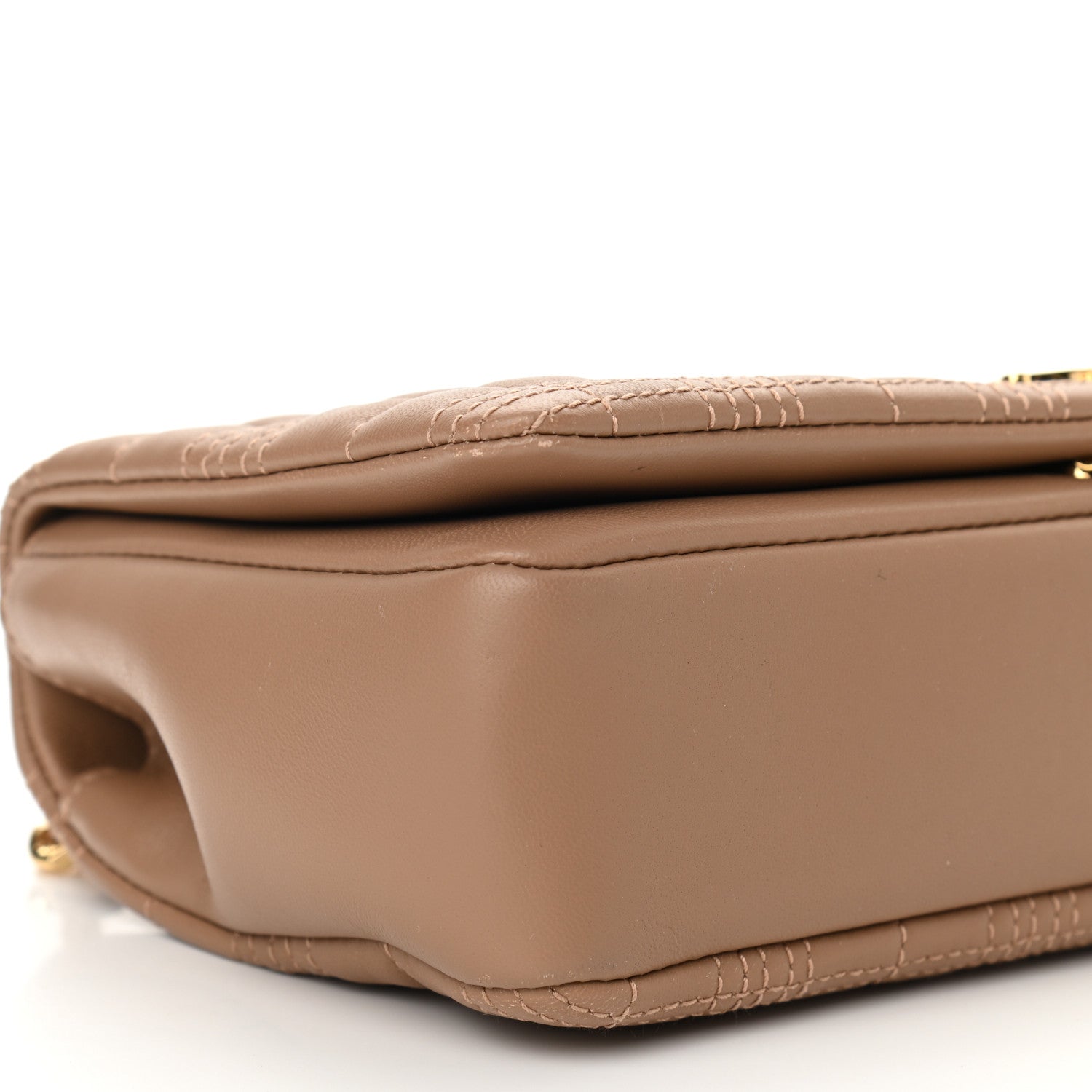 Burberry Lambskin Quilted Small Lola Bag Camel 9 of 10
