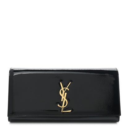Saint Laurent Textured Patent Classic Monogram Cassandre Clutch Black 1 of 11
