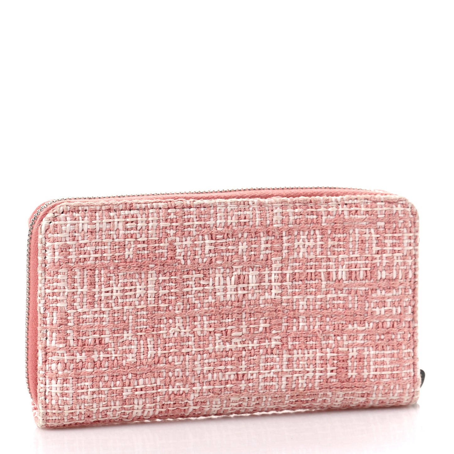 Lurex Canvas Deauville Medium Zip Around Wallet Pink