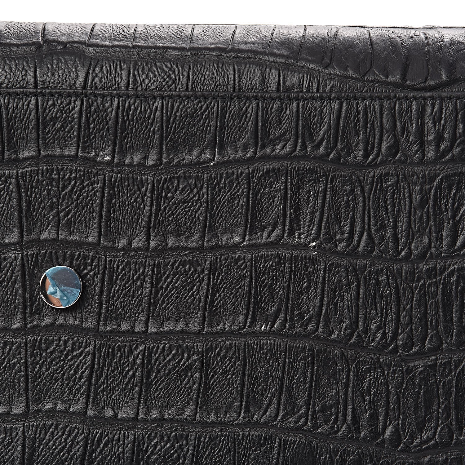 Saint Laurent Calfskin Crocodile Embossed Small Sac de Jour Black 9 of 10