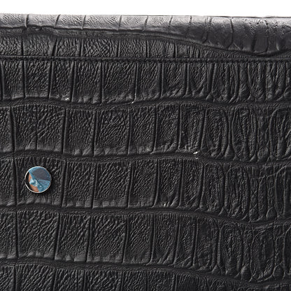 Saint Laurent Calfskin Crocodile Embossed Small Sac de Jour Black 9 of 10