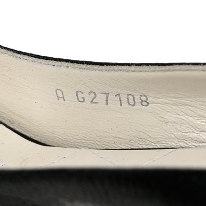 Chanel Calfskin Pearl CC Peep Toe Slingback Pumps 41 Black 6 of 8
