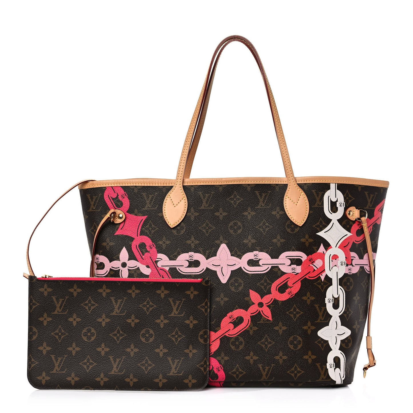Monogram Bay Neverfull MM Rose Ballerine Poppy