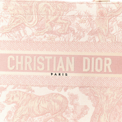 Christian Dior Canvas Toile De Jouy Embroidered Medium Book Tote Pink 7 of 10