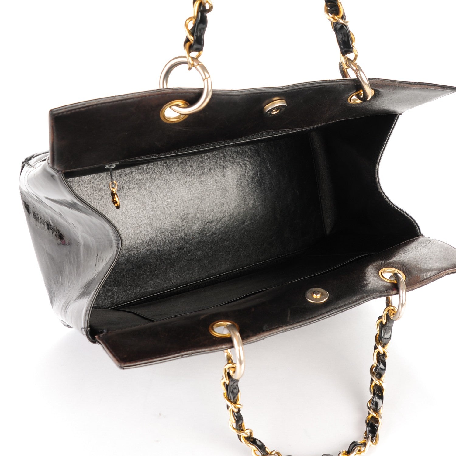 Chanel Patent Grand Shopping Tote GST Black 5 of 12